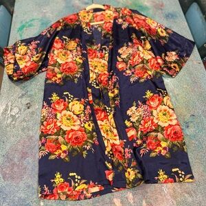 Navy Floral Robe